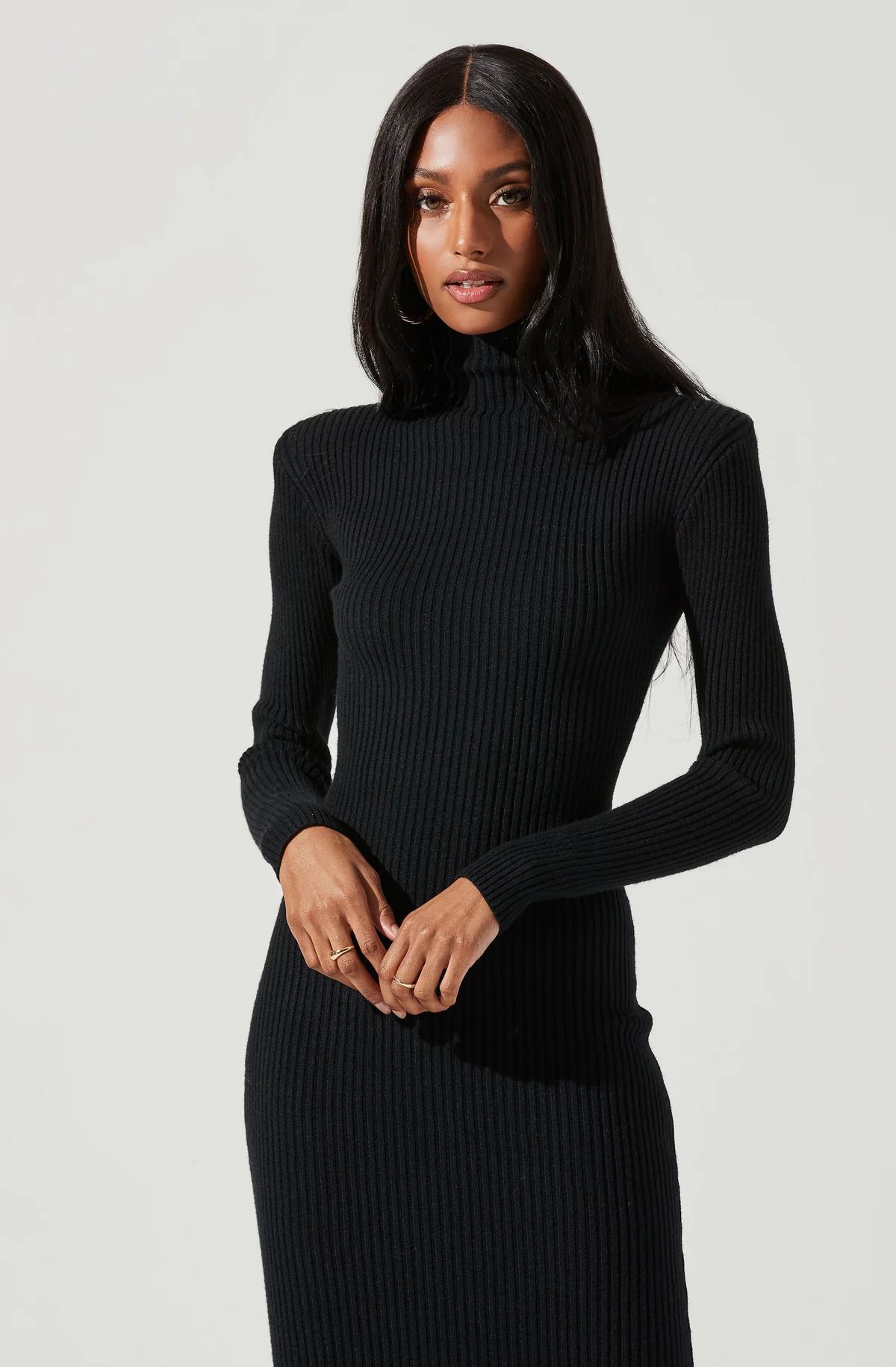 Abilene Long Sleeve Turtleneck Midi Sweater Dress | ASTR The Label (US)