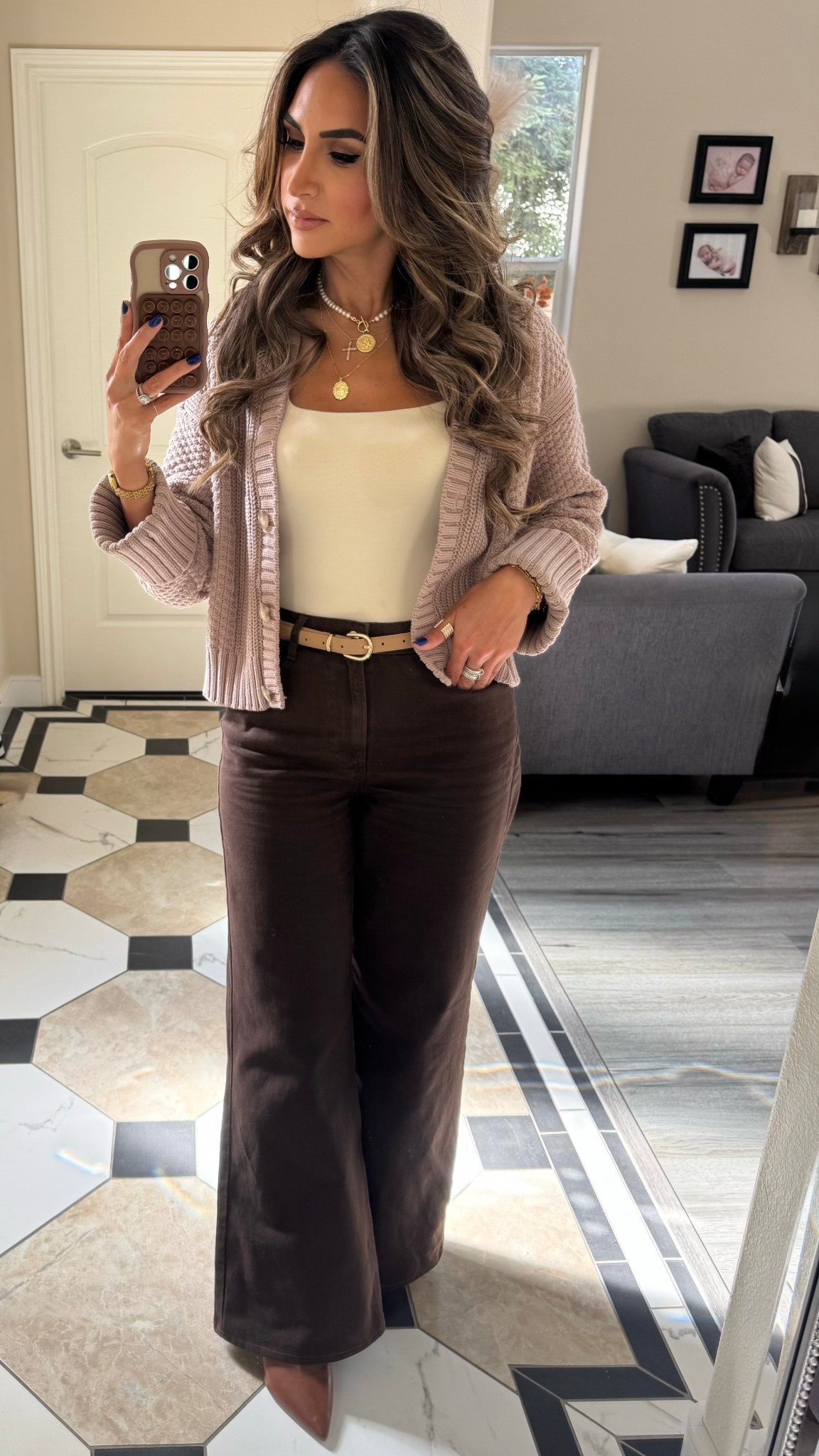 Outfit says “cozy chic”, heart says “proud mom” 🥹🫶🏼 Parent-teacher conference ready in these neutral tones 🧸🤎 This cardigan was FINALLY restocked and it comes in sooo many color options! It’s 15% off right now too! Wearing a size medium for reference. 

#LTKSeasonal #LTKStyleTip #LTKSaleAlert