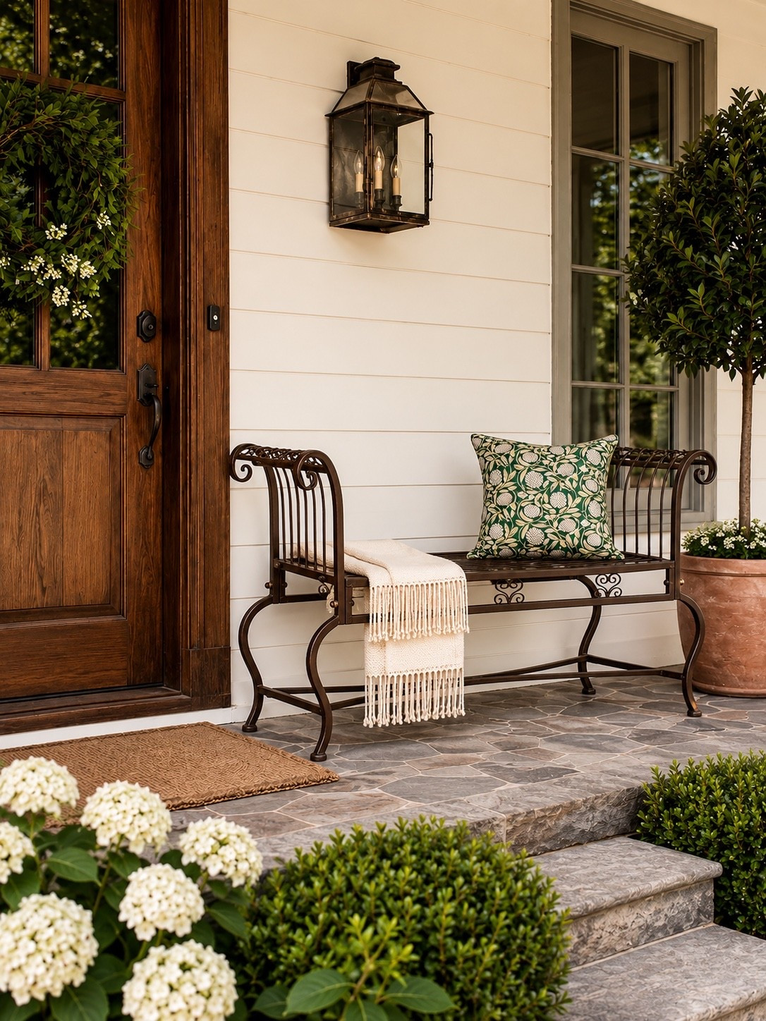 Classic Charm for the Front Porch 🌿🤍

A beautifully styled bench is one of the easiest ways to make your entry feel warm and welcoming. This elegant metal bench pairs timeless curves with a vintage-inspired silhouette, while the patterned green pillow adds the perfect pop of color and personality.

Layered with soft textures, lush greenery, and classic lantern lighting, this porch feels inviting from the moment guests arrive. Whether you’re sipping your morning coffee or enjoying a quiet evening outdoors, this charming setup creates a space you’ll love coming home to.

Follow @farmtotablecreations on Instagram for more cozy, elevated home finds and outdoor living inspiration. 🤍

#LTKHome #FrontPorchDecor #PorchGoals #OutdoorDecor #HomeDecorFinds #EntrywayInspiration #FarmhouseStyle #CurbAppeal #OutdoorLiving #PorchStyling #TraditionalHome #CozyHome #OutdoorFurniture #SouthernStyle #LTKStyle

#LTKHome #LTKSaleAlert