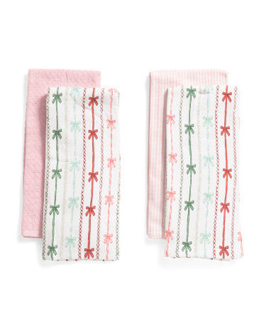 4pk Beads And Bows Kitchen Towels | TJ Maxx