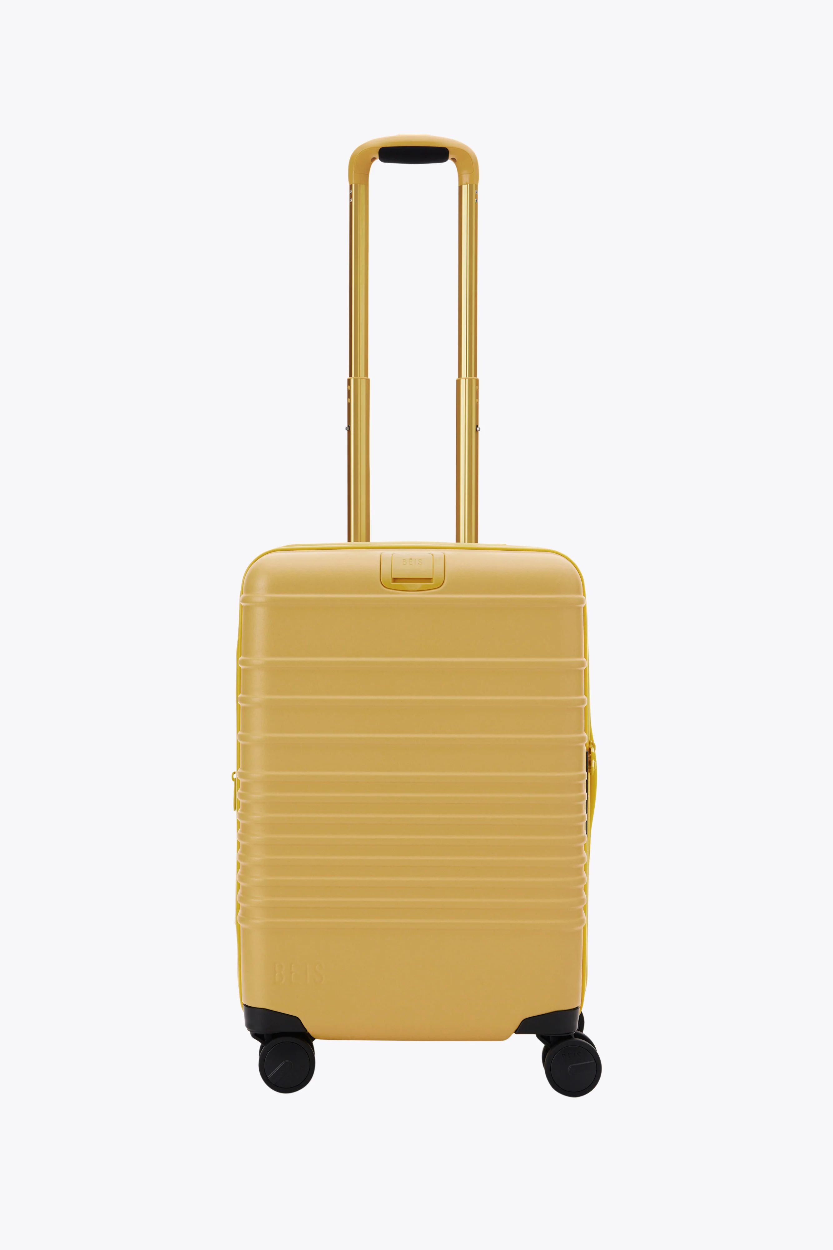 BÉIS 'The Carry-On Roller' in Honey - 21" Carry On Luggage & Carry On Suitcase in Yellow | BÉIS Travel