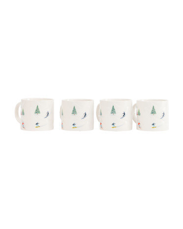 Set Of 4 Skier Mugs | TJ Maxx