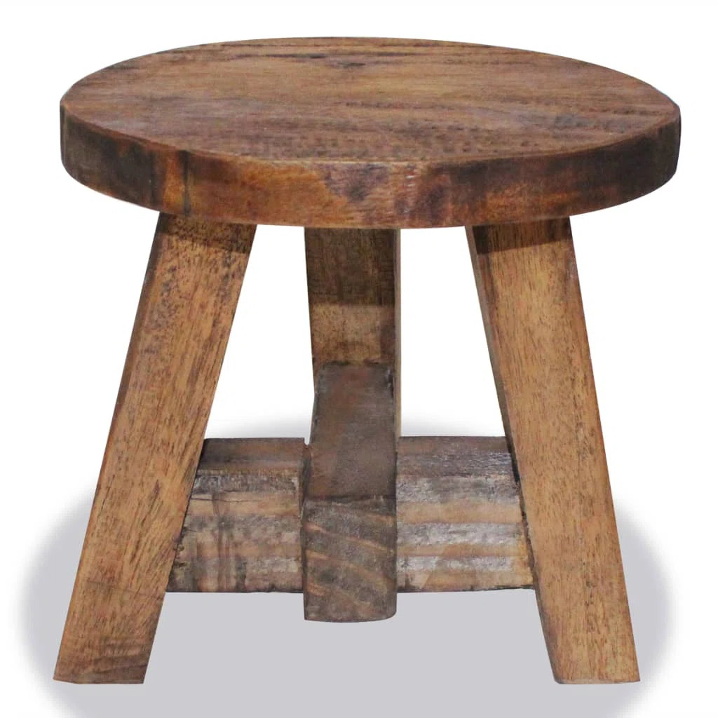 vidaXL Stool Varies Solid mahogany wood Compact Durable Stool Round 7.9" x 7.9" x 9.1" | Wayfair North America