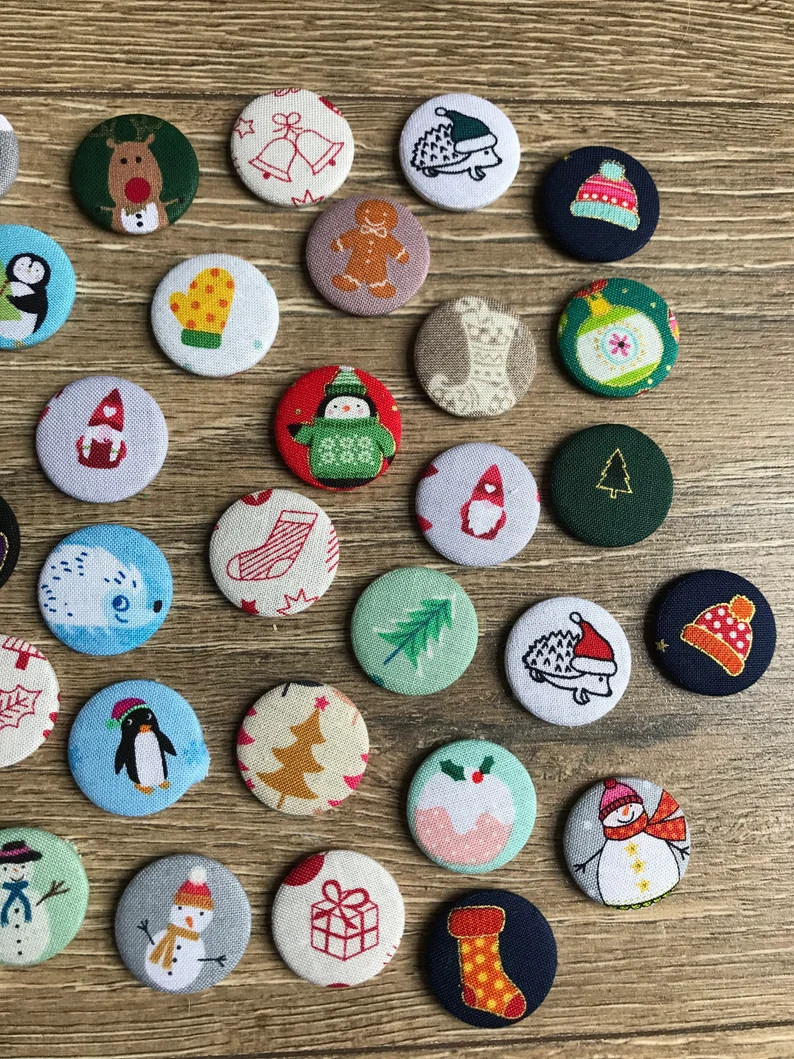 Set of Christmas Badges Christmas Magnets Christmas Badge - Etsy | Etsy (US)