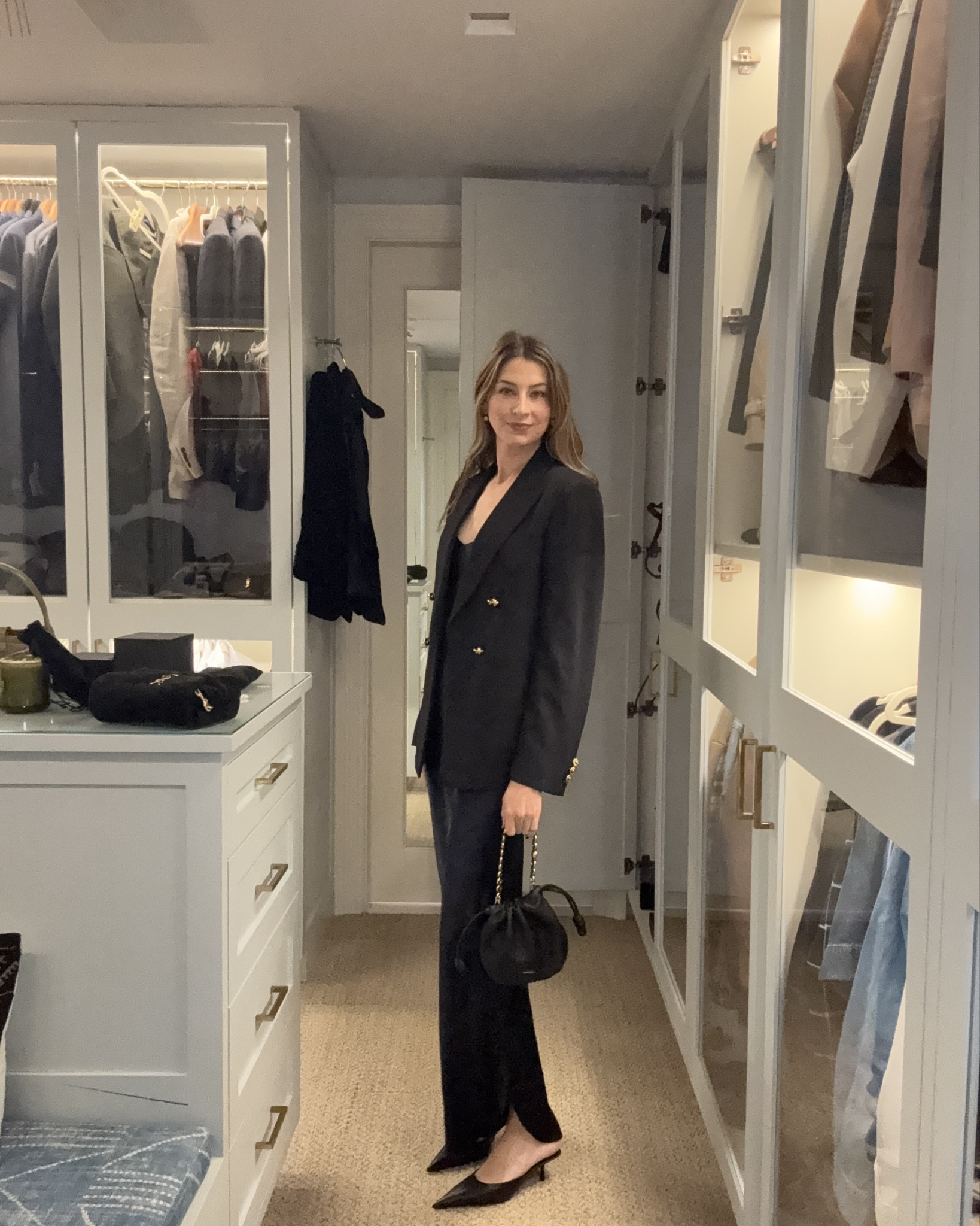 Navy and Black and Gold
for Evening! #GRWM 

#LTKStyleTip