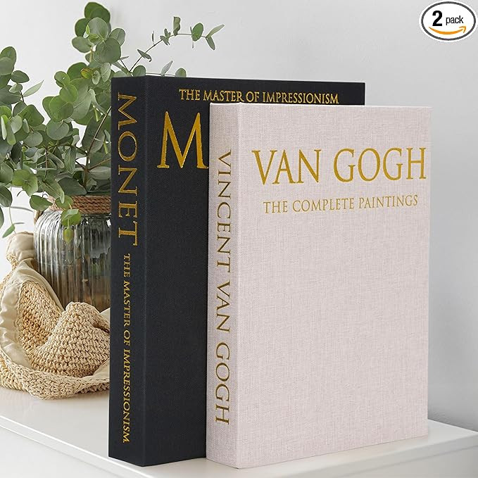 Decorative Book Storage Box Set of 2, Stylish Decorative Books, Linen Faux Book Storage Box for B... | Amazon (US)