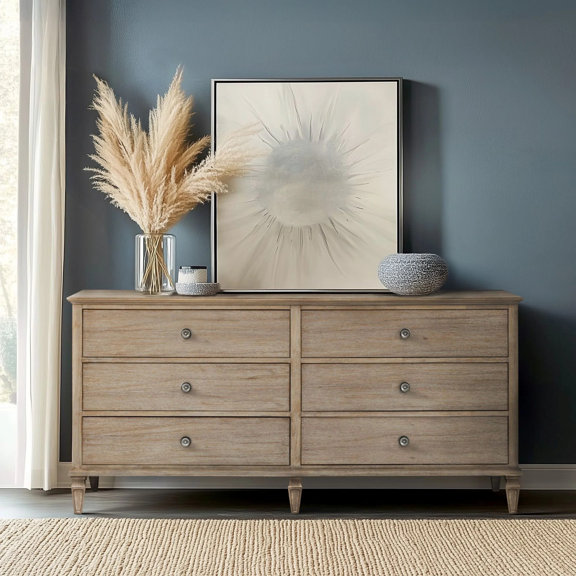 Victoria 6-Drawer Double Wide Wood Dresser | Wayfair North America