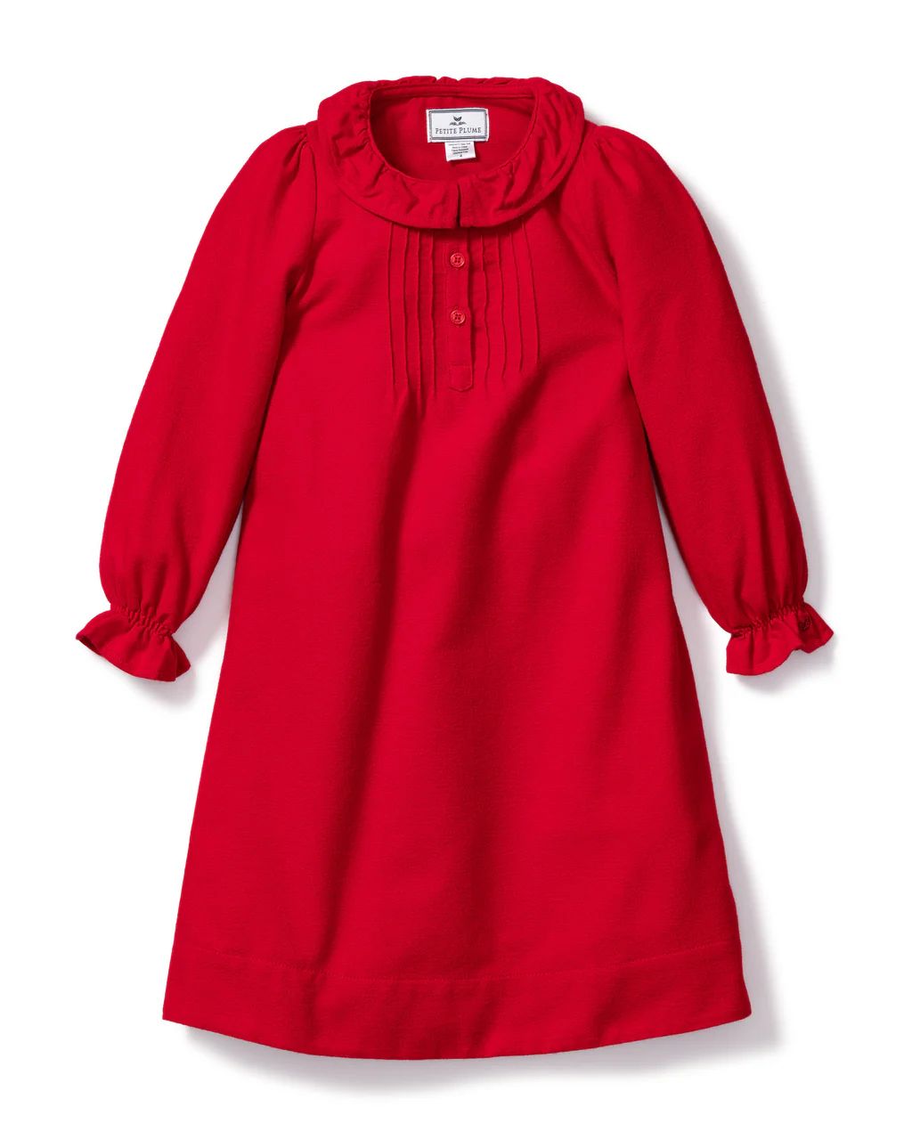 Red Victoria Flannel Nightgown | Petite Plume