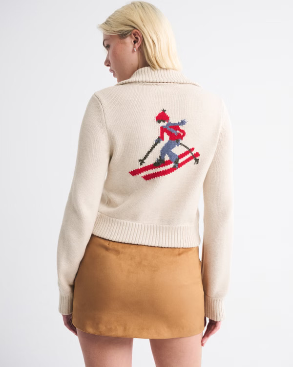 Double Zipper Après Ski Cardigan | Abercrombie & Fitch (US)