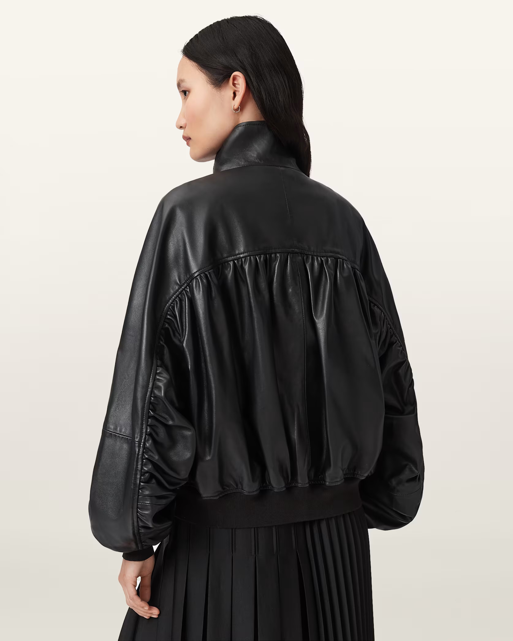 Felda Leather Bomber Jacket Black | ALLSAINTS US | AllSaints US