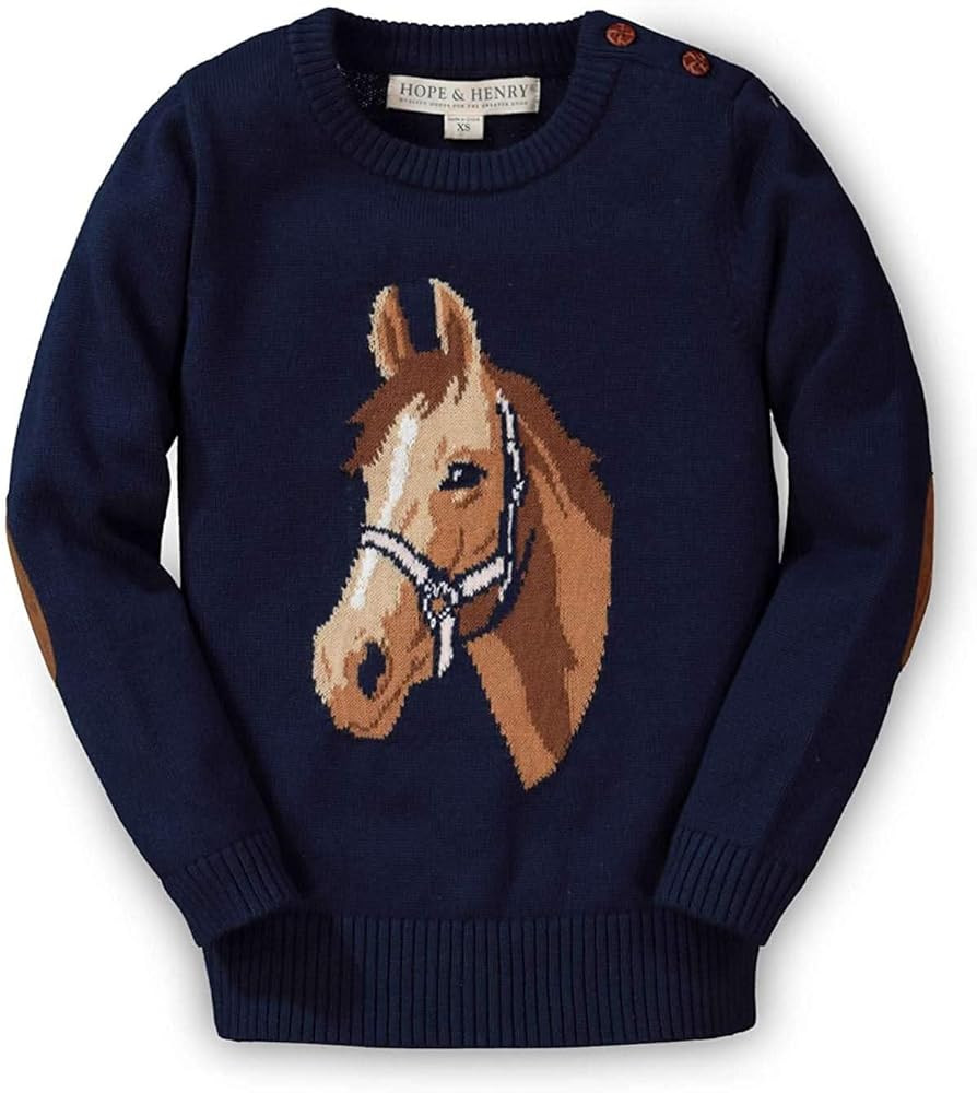 Hope & Henry Girls' Intarsia Horse Sweater | Amazon (US)