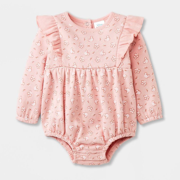Baby Boys' Mickey Mouse & Friends Ruffle Bodysuit - Pink | Target