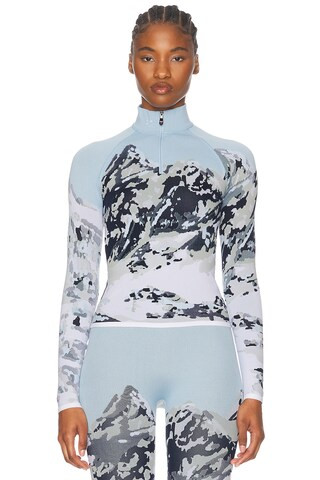 Perfect Moment Perfect 1/4 Zip Baselayer in Blue | FWRD 