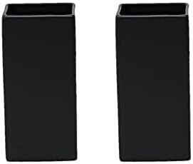Serene Spaces Living Set of 2 Square Matte Black Ceramic Vase – Modern Black Square Vase Adds a... | Amazon (US)