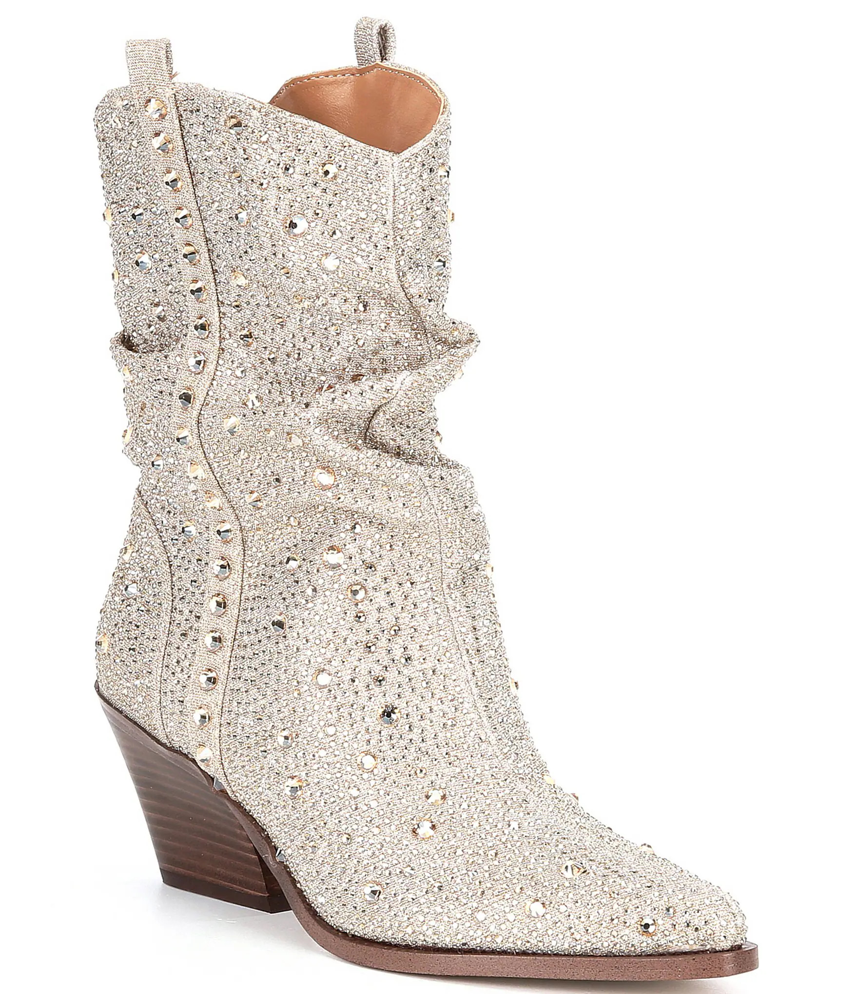 Zellya Rhinestone Embellishments Western Boots | Dillards