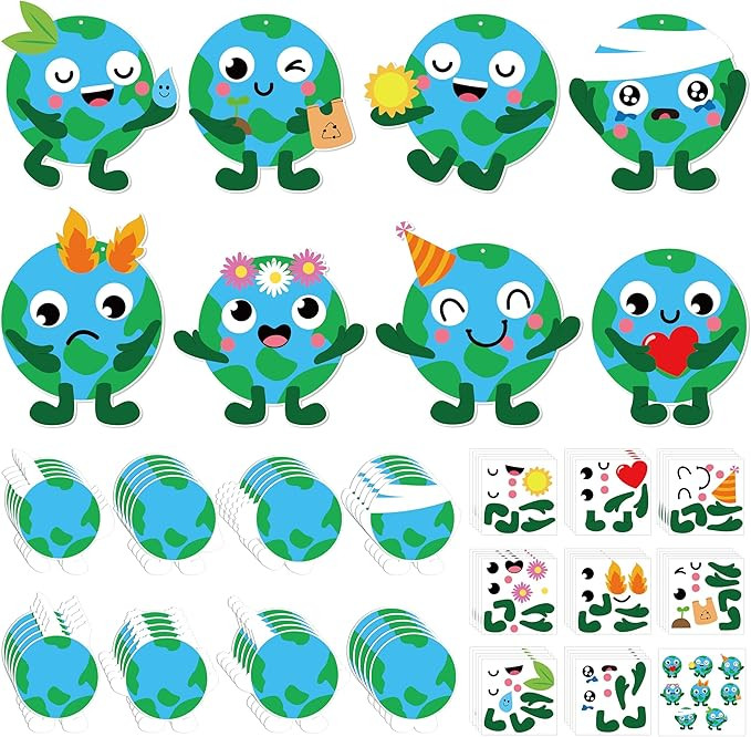 ANGOLIO Happy Earth Day Craft Kit - 40 Sets Happy Earth Day DIY Craft Ornaments DIY Paper Craft H... | Amazon (US)