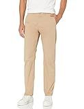 Lacoste Mens Stretch Garbadine Chino Regular Fit Pant Pants, Viennese Tan, 33/32 | Amazon (US)
