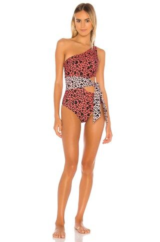 BEACH RIOT Rae One Piece in Baby Pink & Love Red from Revolve.com | Revolve Clothing (Global)