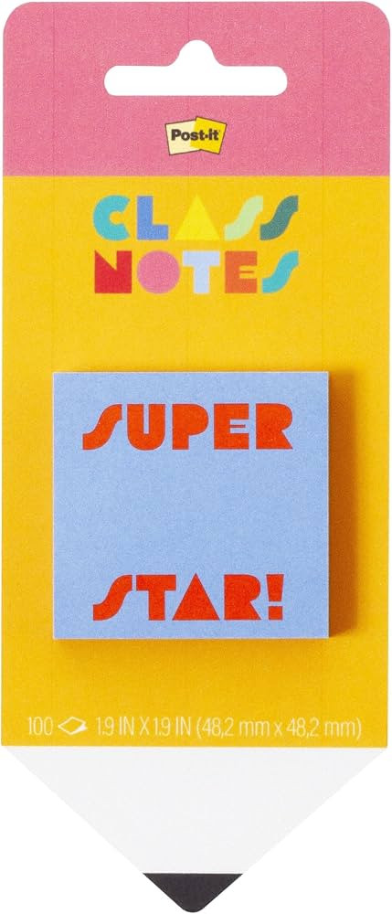Post-it Cute Sticky Notes, Light Blue, 1.9 in. x 1.9 in., 100 Sheets | Amazon (US)