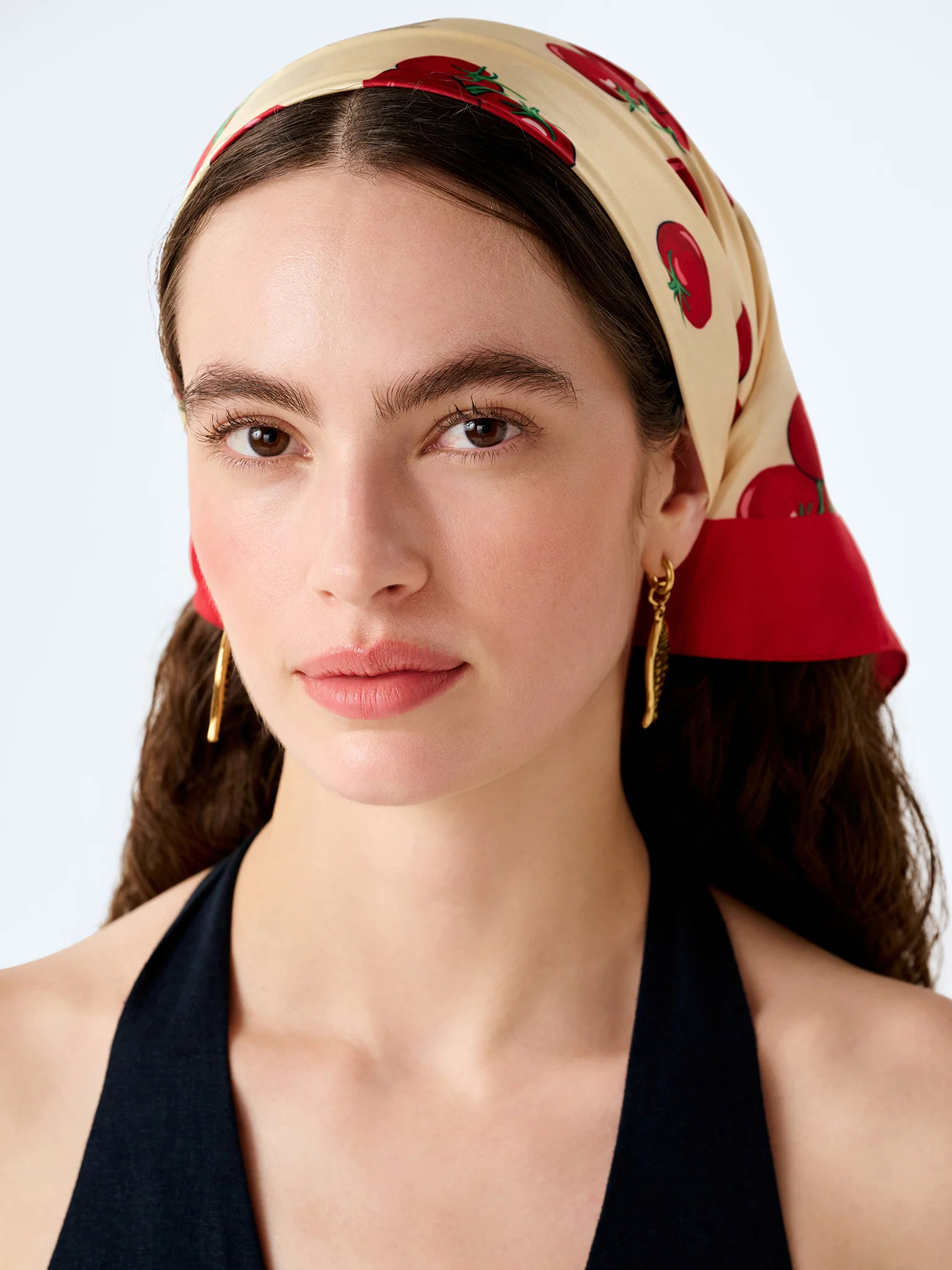 Tahiti Headscarf in Tomato Print | OMNES UK