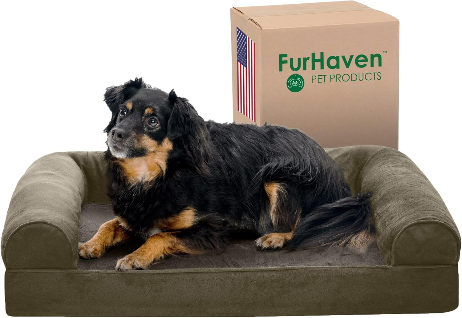 Furhaven Orthopedic Dog Bed for Medium/Small Dogs w/ Removable Bolsters & Washable Cover, For Dog... | Amazon (US)