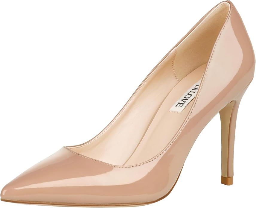 JOY IN LOVE Women's Pump Shoes 3.5" High Heels Pointy Toe Stiletto Pumps | Amazon (US)