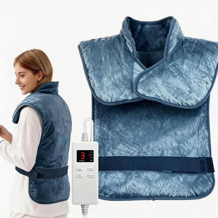 Wearable Heating Pad for Back Neck and Shoulders, Heating Wrap for Pain Relief, Gifts for Mom Gra... | Amazon (US)