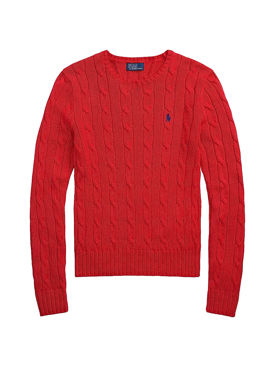 Women's Julianna Cable-Knit Sweater - Deep Orangey Red - Size Medium | Saks Fifth Avenue