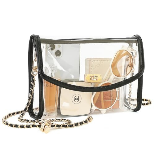 YGR Clear Bag Stadium Approved, Transparent Crossbody Bag Shoulder Bag for Stadium Events Concert, Clear Purse for Women, Black | Amazon (US)