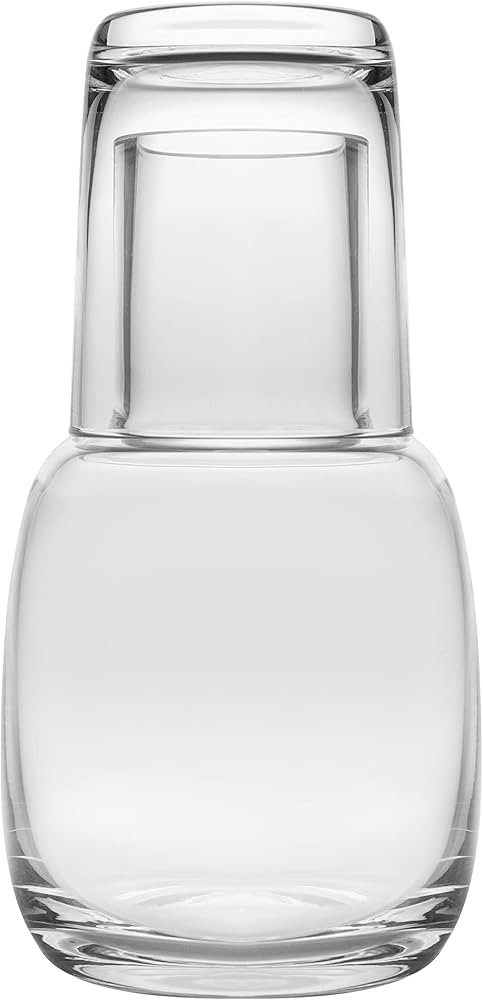 Glass - 2 Piece Water Set -Bedside Night Water Carafe/Desktop Water Pitcher - With Tumbler - Euro... | Amazon (US)