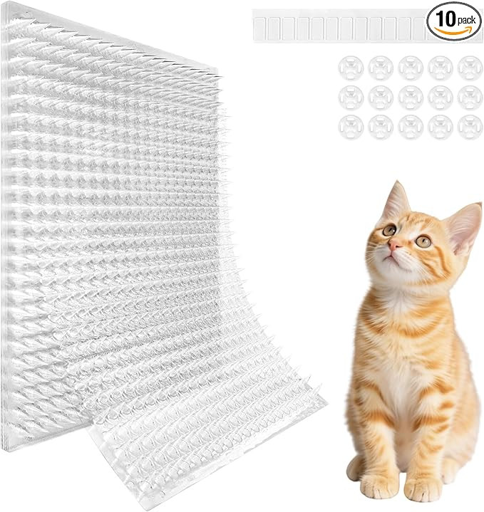 Mardili 10 Packs Scat Mat for Cats,Cat Spike Mat with 13X16 inches,Cat Repellent Mat Deterrent In... | Amazon (US)