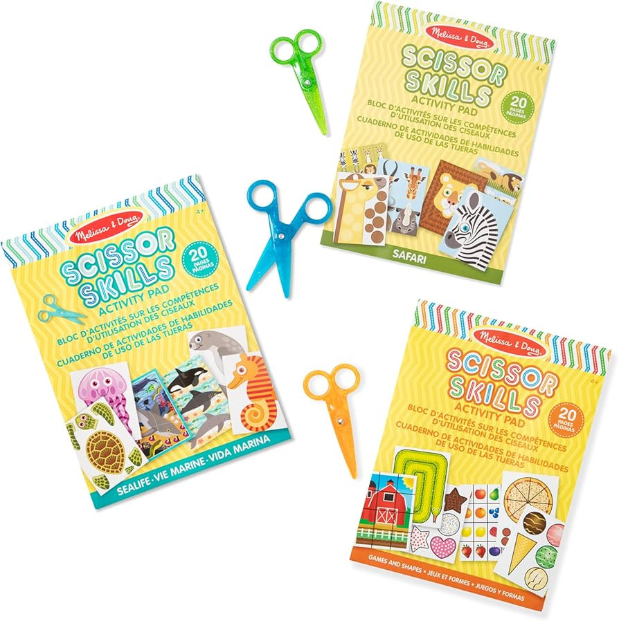 Melissa & Doug Scissor Skills Activity Pad with Child-Safe Scissors 3-Pack (Safari, Sea Life, Act... | Amazon (US)