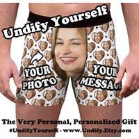 UNDIFY YOURSELF. Custom Face Boxer Shorts Optional Message. Your Photo with Love Hearts. Mens Briefs | Etsy (US)