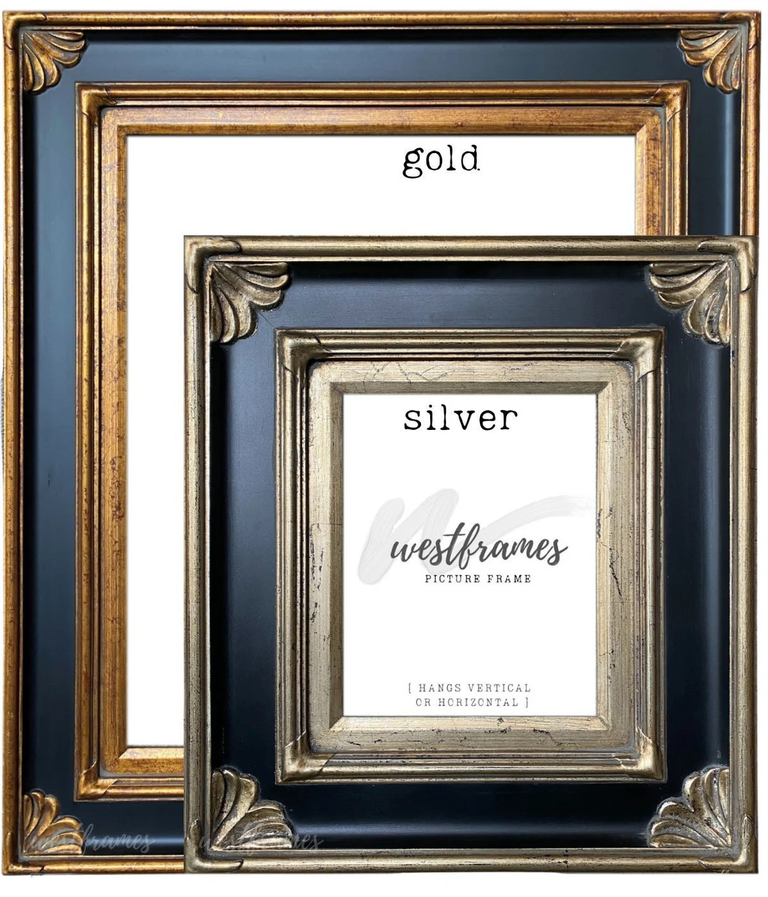 West Frames Isabella French Baroque Antique Black Wood Wall - Etsy | Etsy (US)