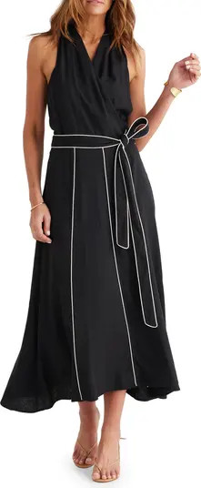 Brave+True Ari Tie Waist Sleeveless Linen Blend Maxi Dress | Nordstrom | Nordstrom