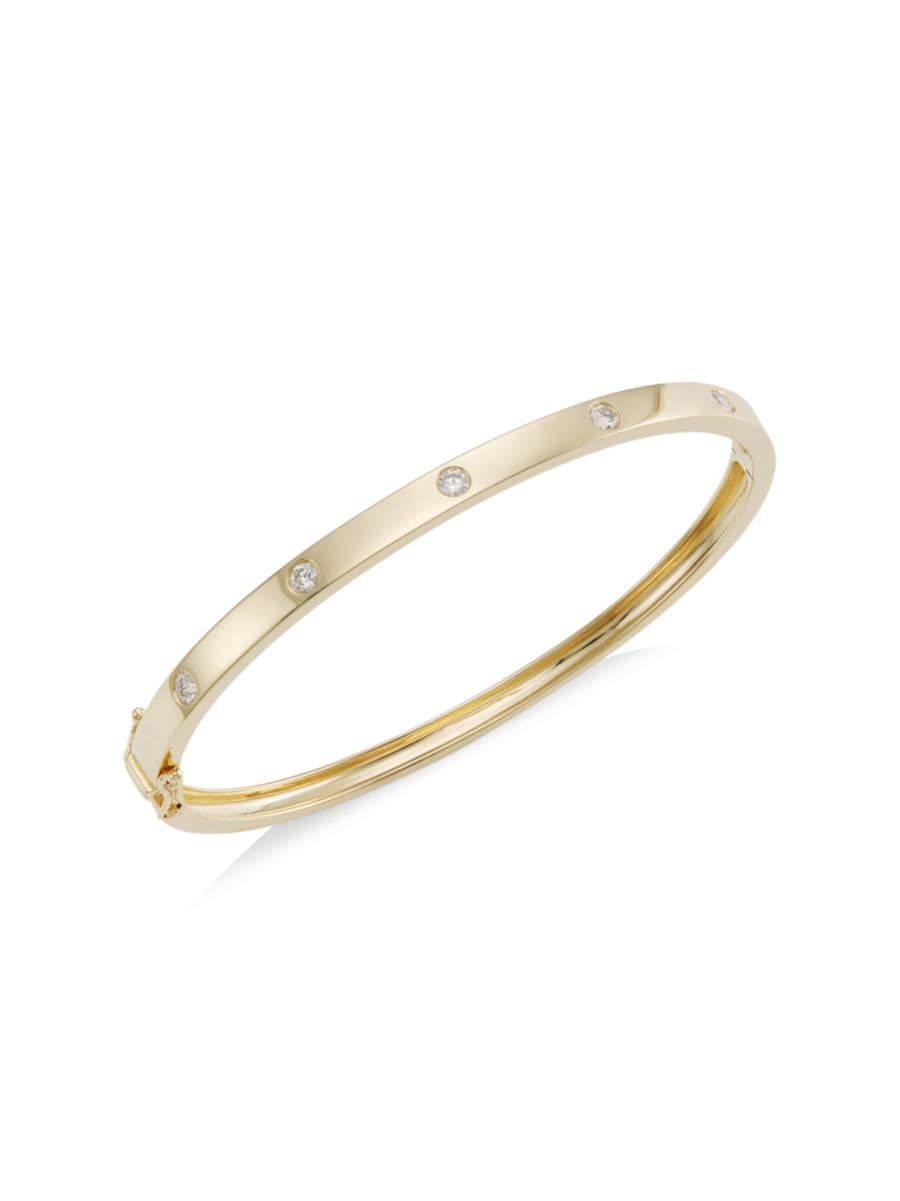 14K Gold & Diamond Bangle | Saks Fifth Avenue