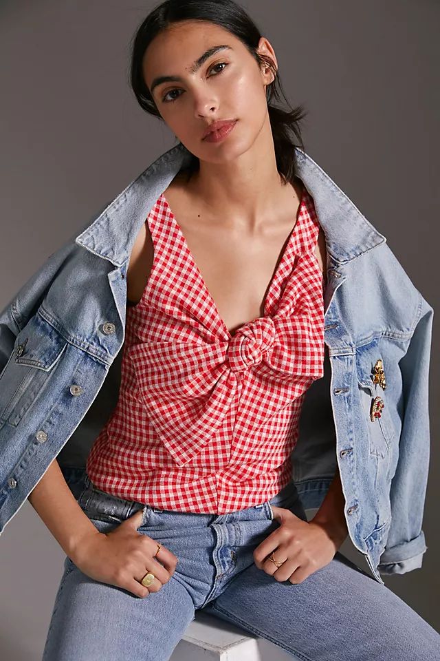 Eva Franco Gingham Bow Top | Anthropologie (US)