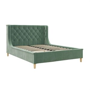 Rosebery Kids Traditional Wood Full Size Upholstered Bed in Teal | Cymax