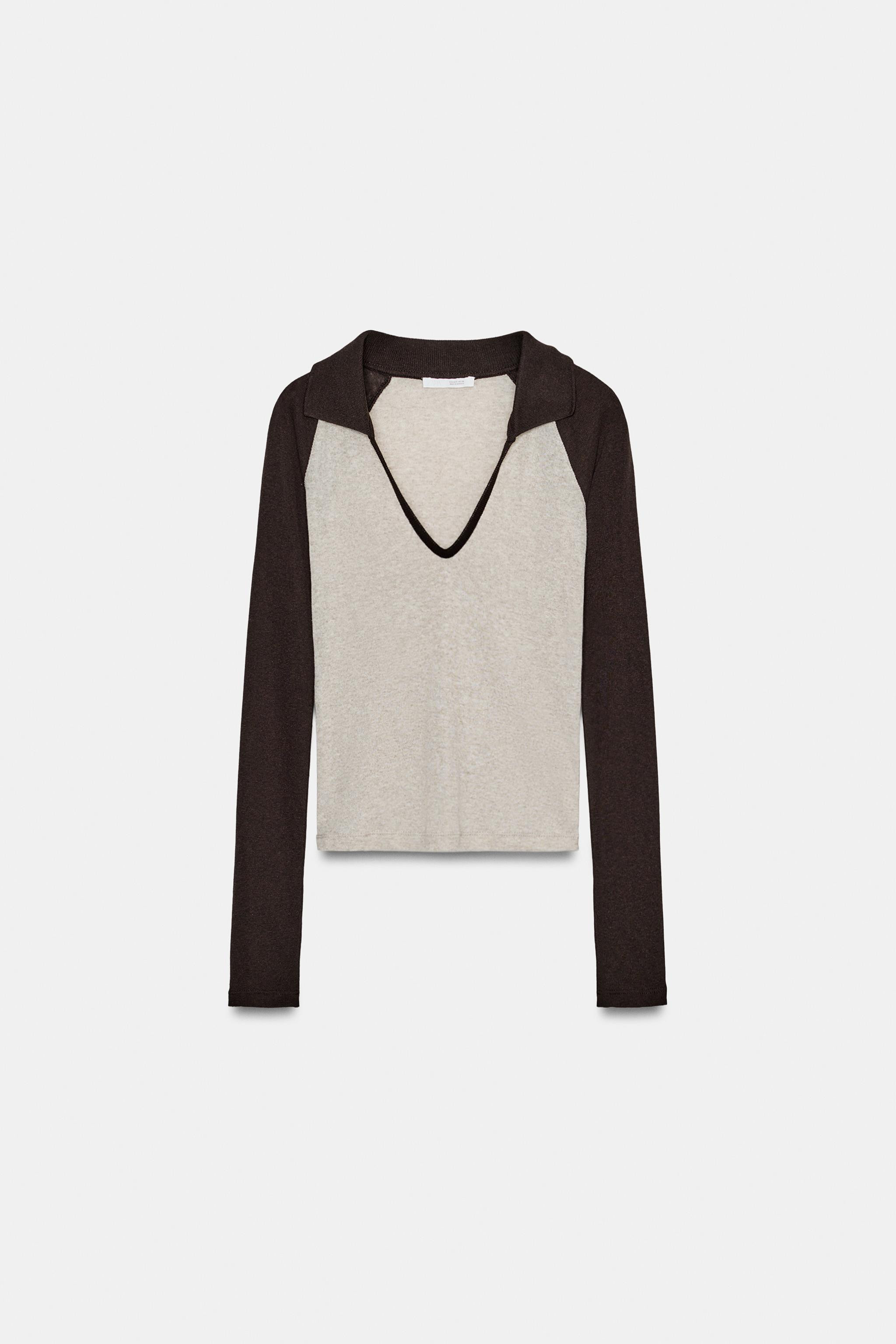 CONTRAST POLO COLLAR T-SHIRT | Zara US