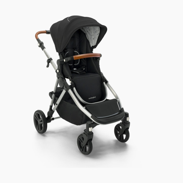 Mockingbird Single-to-Double Stroller 2.0 in Black/Watercolor Canopy/Penny Leather | Babylist