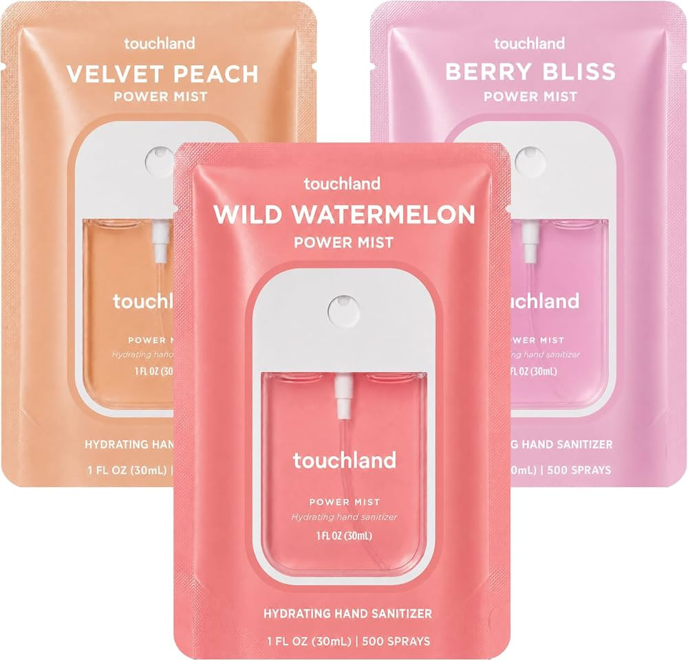 Touchland Juicy Trio Hydrating Hand Sanitizer Spray Set Travel Size | Amazon (US)