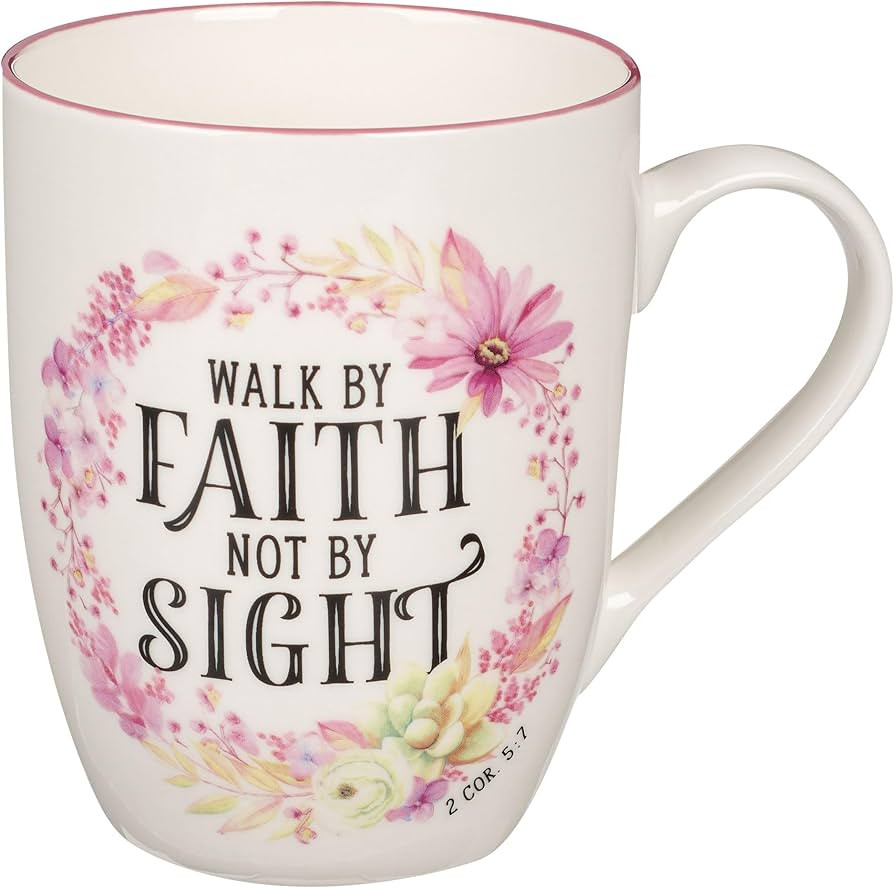 Christian Art Gifts Inspirational Scripture Ceramic Coffee & Tea Mug for Women: Walk by Faith Enc... | Amazon (US)