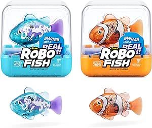 Robo Alive Robo Fish Robotic Swimming Fish (Teal + Orange) by ZURU Water Activated, Changes Color... | Amazon (US)