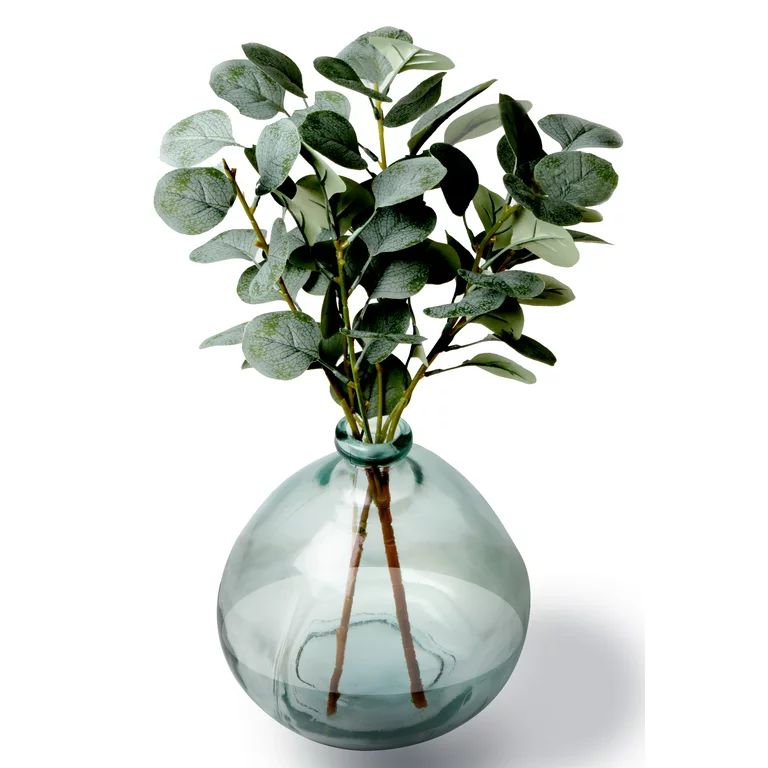 Better Homes & Gardens 12" Artificial Eucalyptus Plant in Glass Vase, Green | Walmart (US)