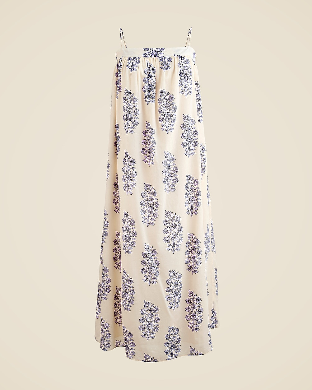 Floaty midi dress in block-print cotton voile | J. Crew US