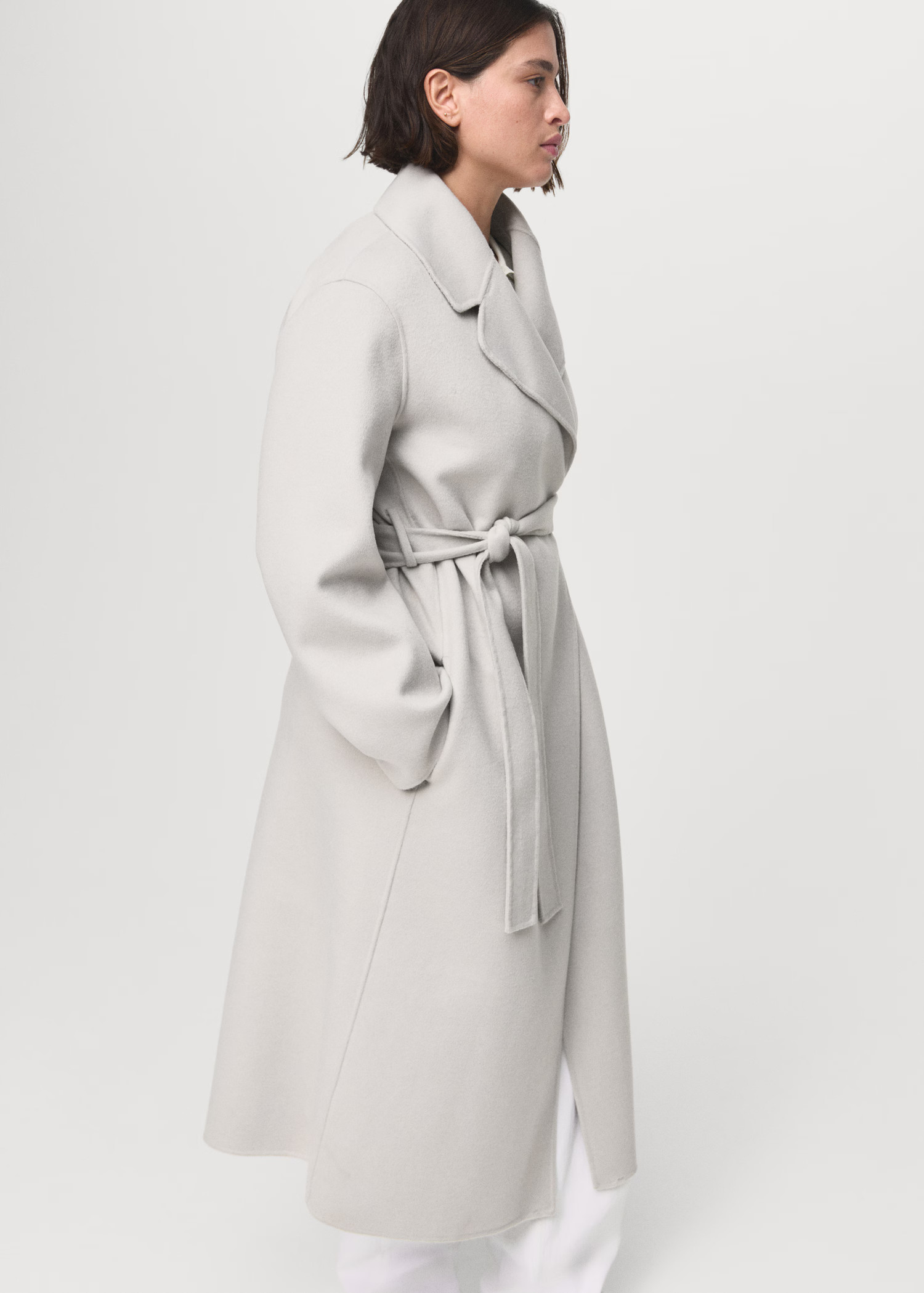 Handgemachter Wollmantel mit Belt | Mango EU