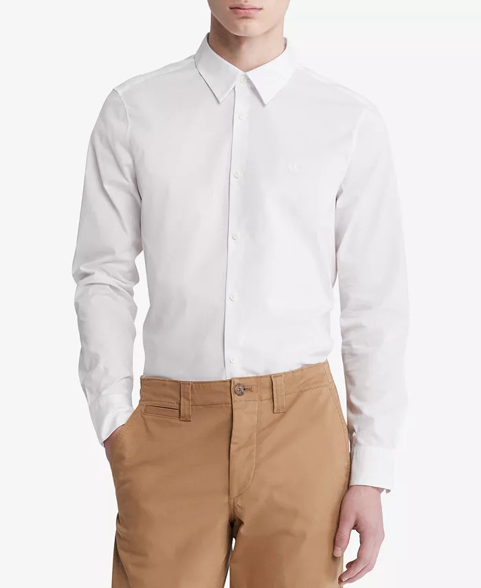 Men’s Slim-Fit Refined Button-Down Shirt | Macys (US)