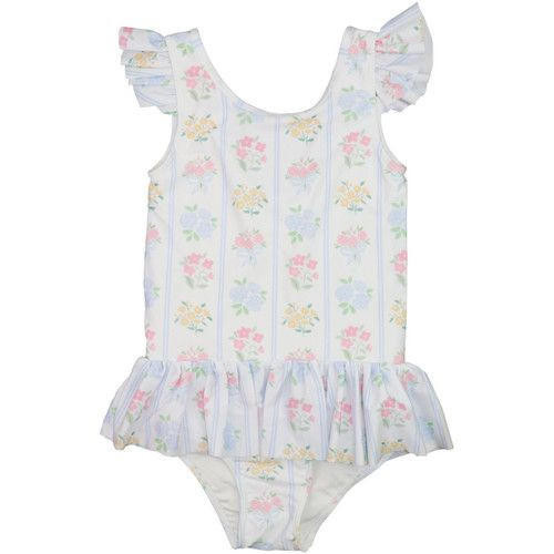 Pastel Floral Bouquet Lycra Swimsuit | Cecil and Lou