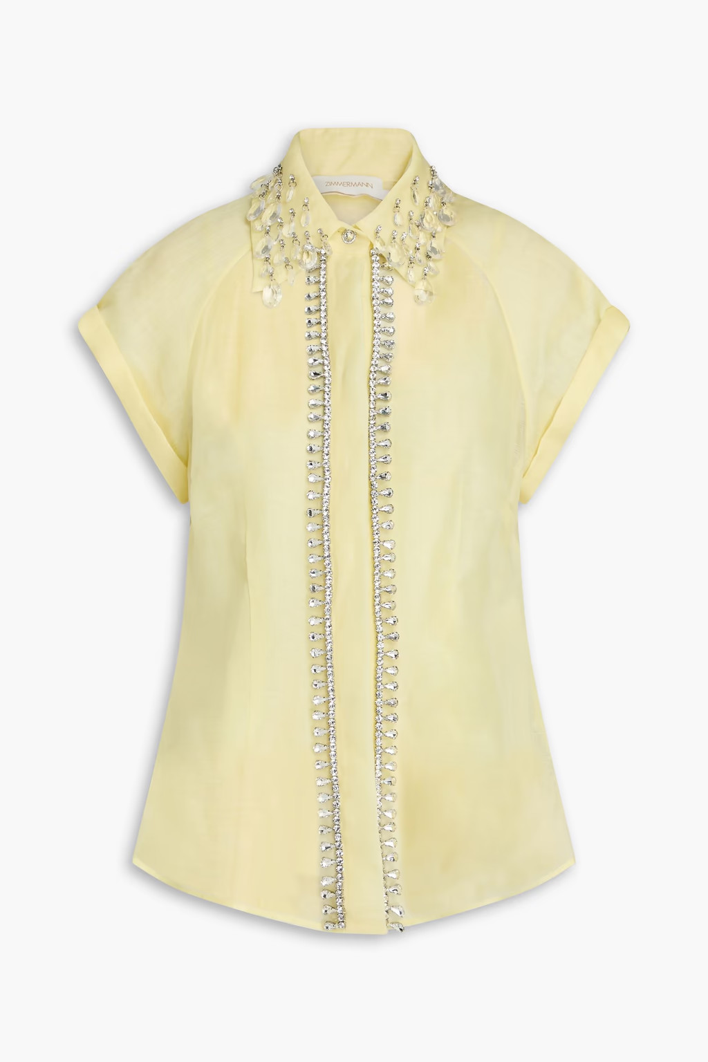 Embellished linen and silk-blend organza shirt | The Outnet (US and CA)