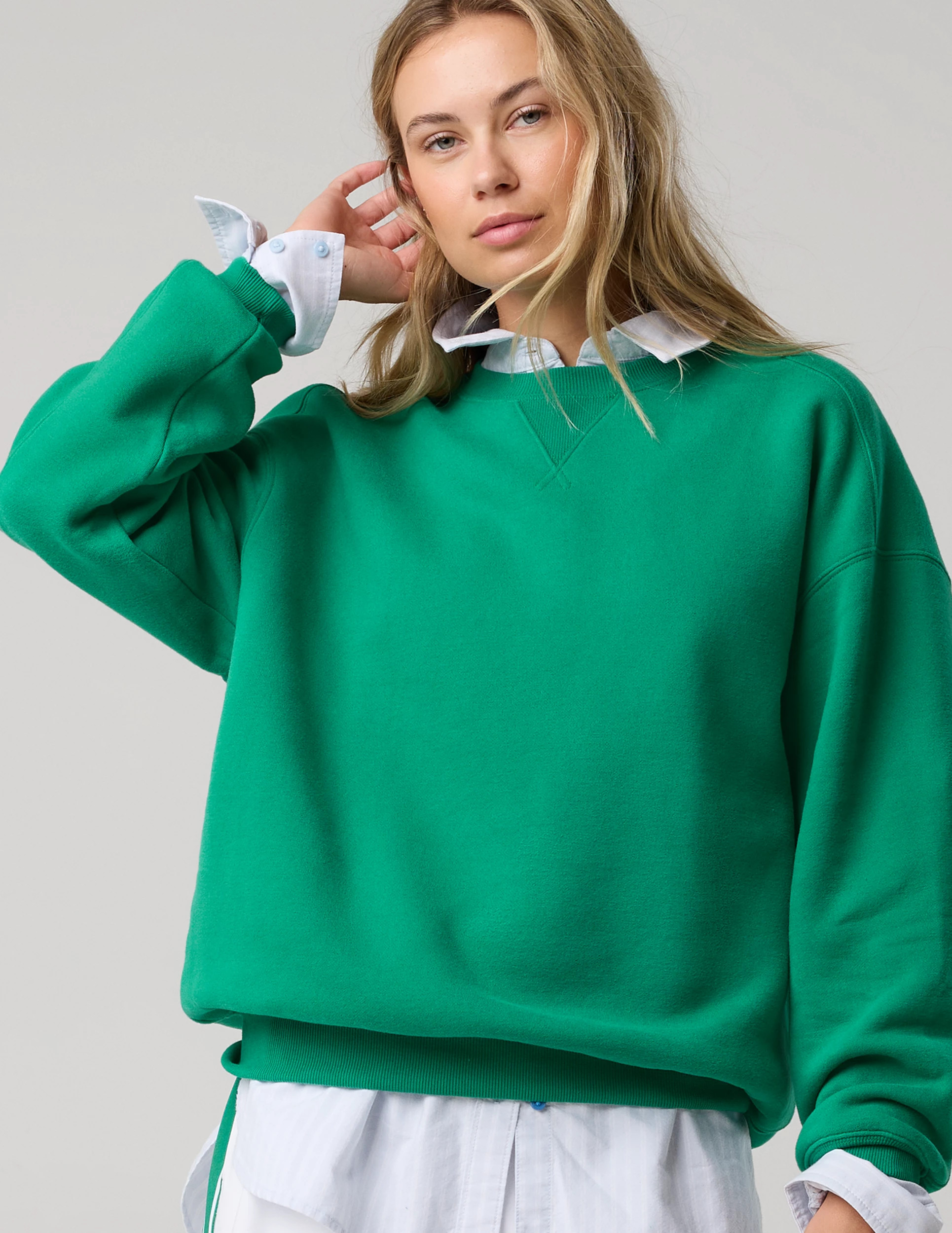 OFFLINE By Aerie Cloud Fleece Oversized Crewneck Sweatshirt | Aerie